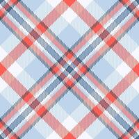 Stylish diagonal plaid pattern in cool blues and coral. Perfect for textile design, apparel, website backgrounds, or scrapbooking. vector