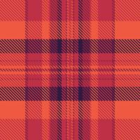 1970s fabric tartan texture, tradition textile pattern plaid. Graph check seamless background in red and dark colors. vector
