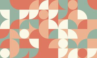 Elegant geometric abstract art in muted earth tones. A calming, midcentury modern design featuring circles and semicircles in a repeating pattern. vector