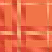 Vibrant coral and peach plaid pattern. Perfect for textile design, autumnal backgrounds, or adding a touch of warmth and texture to your projects. vector