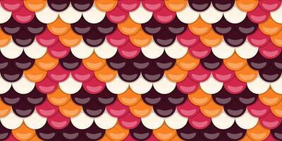 Vibrant, seamless fish scale pattern in autumnal hues. Perfect for textile design, website backgrounds, or playful branding. vector