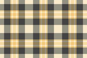 Stylish check tartan background, invite texture fabric seamless. Folk plaid pattern textile in grey and blanched almond colors. vector
