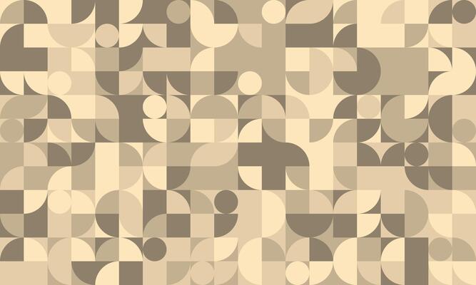 A beige and brown wallpaper with many shapes
