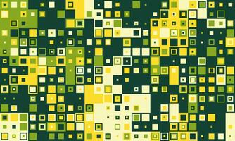 Abstract geometric pattern featuring a vibrant blend of green, yellow, and cream squares. vector
