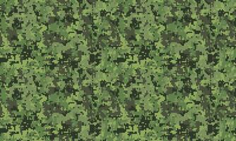 Abstract pixelated camouflage pattern in shades of green and black. Ideal for backgrounds, textiles, militarythemed designs, or creating a sense of concealment and mystery. vector