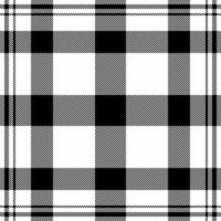 Graphical texture seamless fabric, basic pattern background check. Refresh plaid textile tartan in white and black colors. vector