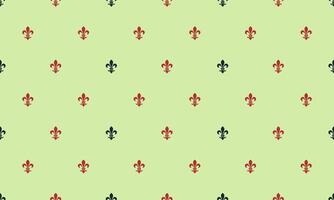 A green and red pattern with fleur de lis vector