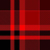 Mens shirt pattern seamless texture, grungy plaid textile. Sparse background tartan check fabric in red and black colors. vector