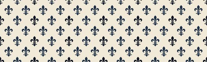 A black and white pattern with fleur de lis vector