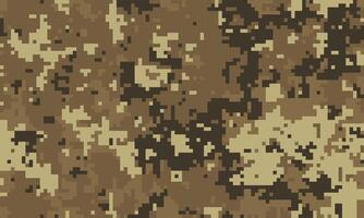 Abstract digital camouflage pattern. Earthy tones blend seamlessly for a versatile background ideal for military, hunting, or gaming themes. Use as a texture, website banner, or print design. vector