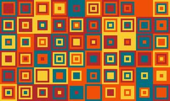 Vibrant geometric pattern of colorful squares. A retrostyle design ideal for backgrounds, textiles, or website design. vector