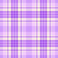 Customized tartan check, line plaid fabric texture. Formal seamless textile background pattern in light and violet colors. vector
