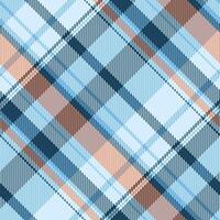 Stunning diagonal plaid pattern in soft blue, peach, and navy. Perfect for textile design, apparel, website backgrounds, or any project needing a sophisticated yet playful geometric texture. vector