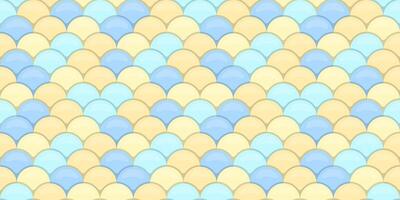 Pastel blue and yellow seamless pattern. Watercolorstyle fish scale design. Perfect for textile prints, wallpaper, backgrounds, and website design. Evokes serenity, calmness, and a playful aesthetic. vector