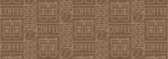 Coffee geometric pattern of lines. vector
