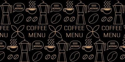 Coffee and tea geometric pattern in minimalist style. Abstract print background vector