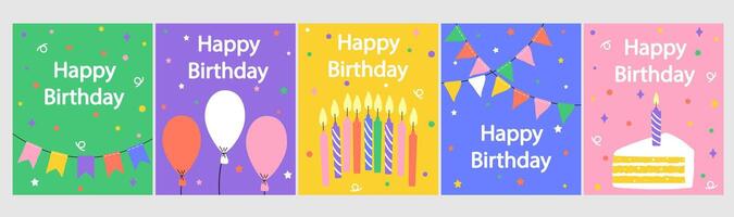 happy birthday banner template vector