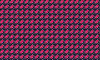 Vibrant geometric pattern featuring interlocking pink and dark purple shapes. Ideal for textile design, website backgrounds, or fashion projects. vector