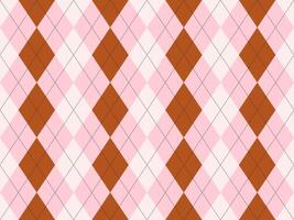 Elegant pink and brown argyle diamond pattern. Perfect for textile design, fashion, websites, or adding a touch of sophisticated texture to your projects. vector
