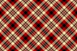 Elegant red, beige, and black diagonal plaid pattern. Perfect for textile design, apparel, packaging, or website backgrounds. vector