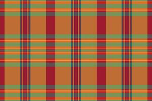 Crossed pattern fabric seamless, halftone background check. Holiday tartan textile texture plaid in red and amber colors. vector