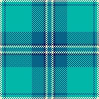 Upscale background check textile, cover fabric plaid texture. Pillow pattern seamless tartan in teal and cyan colors. vector