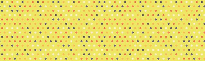 Vibrant, playful polka dot pattern in cheerful yellow, orange, white gray. Perfect for backgrounds, textiles, websites, or any design needing a pop of color and energy. vector