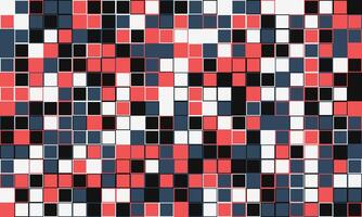 Abstract geometric mosaic pattern in vibrant red, black, white, and blue hues. Perfect for backgrounds, website design, or textile prints. vector
