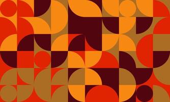 A retro pattern with orange, brown and red shapes vector