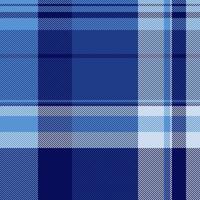 Messy fabric texture check, tissue plaid textile seamless. Asymmetric tartan pattern background in blue and light colors. vector