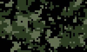 Abstract digital camouflage pattern. Dark green and black pixelated texture ideal for backgrounds, website design, or militarythemed projects. vector