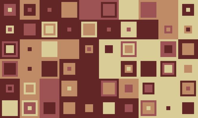 Abstract geometric pattern featuring earthy tones and varied square sizes. Ideal for backgrounds, website design, or textile prints. Modern, minimalist aesthetic conveying balance and order.