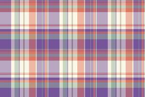 Setting pattern plaid, geometry seamless check texture. Loft tartan fabric background textile in pastel and orange colors. vector
