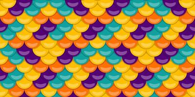 Vibrant, colorful fish scale pattern. Perfect for textile design, backgrounds, or playful branding. vector