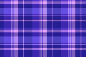 Top check seamless, image fabric background textile. Contemporary tartan pattern plaid texture in indigo and purple colors. vector