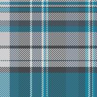 Hippie textile background fabric, father plaid pattern. Tracery texture check seamless tartan in grey and cyan colors. vector