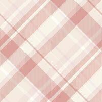Linear fabric pattern check, rug textile texture background. Back to school tartan seamless plaid in light and ivory colors. vector