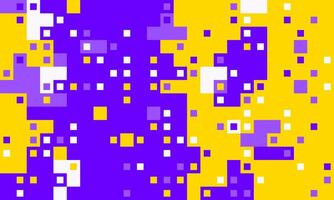 Abstract digital art featuring vibrant yellow and purple pixelated squares. A dynamic, modern design perfect for tech, website backgrounds, or presentations. vector