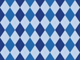 Elegant blue argyle pattern. Classic diamond design in shades of blue and light blue, perfect for backgrounds, textiles, or website design. vector