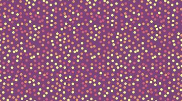 Abstract seamless pattern with scattered pastel dots on a deep purple background. Ideal for textile prints, website backgrounds, or festive designs. vector