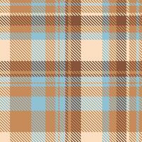 Elegant plaid pattern in soft browns and blues. Perfect for textile design, apparel, packaging, or website backgrounds. Subtle texture creates a calming and sophisticated aesthetic. vector