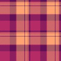 Vibrant plaid pattern in warm peach and deep purple hues. Perfect for autumnal designs, textiles, or website backgrounds. vector