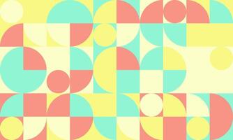 Abstract geometric pattern with pastel circles and squares. Ideal for modern backgrounds, website designs, or social media graphics. vector