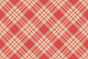 Vibrant diagonal plaid pattern in coral, peach, and mint green. Perfect for textile design, website backgrounds, or festive branding. vector