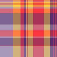 Ornament textile seamless plaid, fall fabric tartan . Rustic pattern background check texture in red and orange colors. vector
