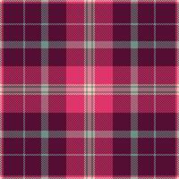 Intense check pattern, peach textile tartan fabric. Fiber texture plaid background seamless in pink and red colors. vector