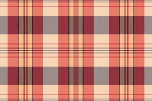 Elegant peach and burgundy plaid pattern. Perfect for textile design, website backgrounds, or fashion projects. This seamless texture evokes a feeling of warmth and sophistication. vector