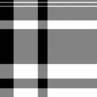 Stylish monochrome plaid pattern. Perfect for textile design, website backgrounds, or fashion projects. The bold black and white creates a timeless and versatile aesthetic. vector