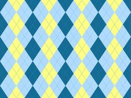 Vibrant argyle pattern in pastel blue, yellow, and teal. Perfect for backgrounds, textiles, or playful designs. This cheerful geometric print evokes feelings of optimism and style. vector