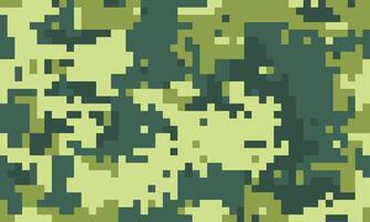 Abstract pixelated camouflage pattern in olive green and beige tones. Ideal for backgrounds, textiles, or digital design projects. vector